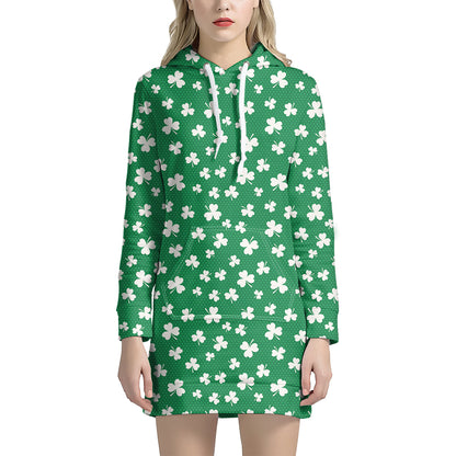 Polka Dot Irish St. Patrick's Day Print Hoodie Dress