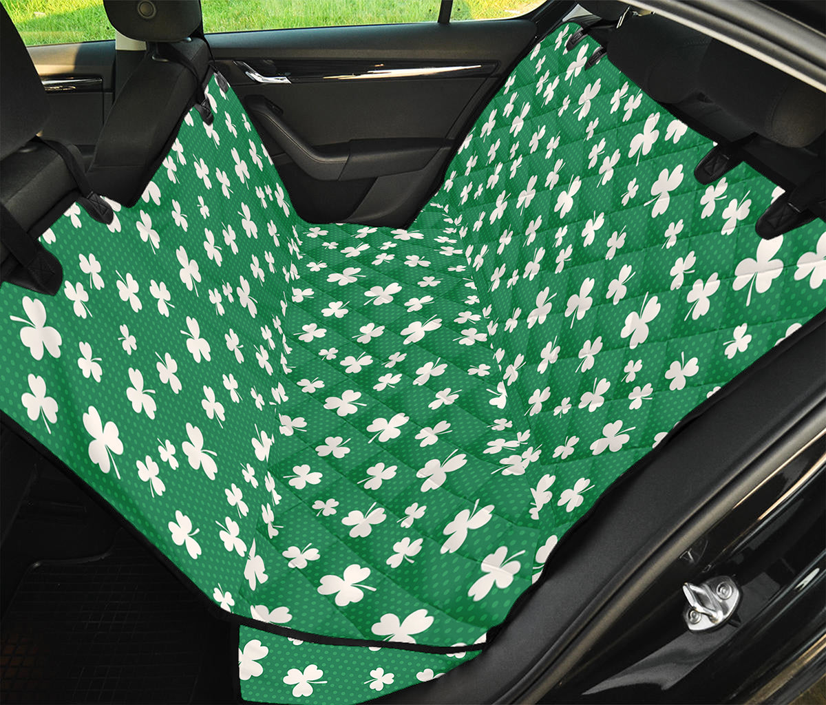 Polka Dot Irish St. Patrick's Day Print Pet Car Back Seat Cover