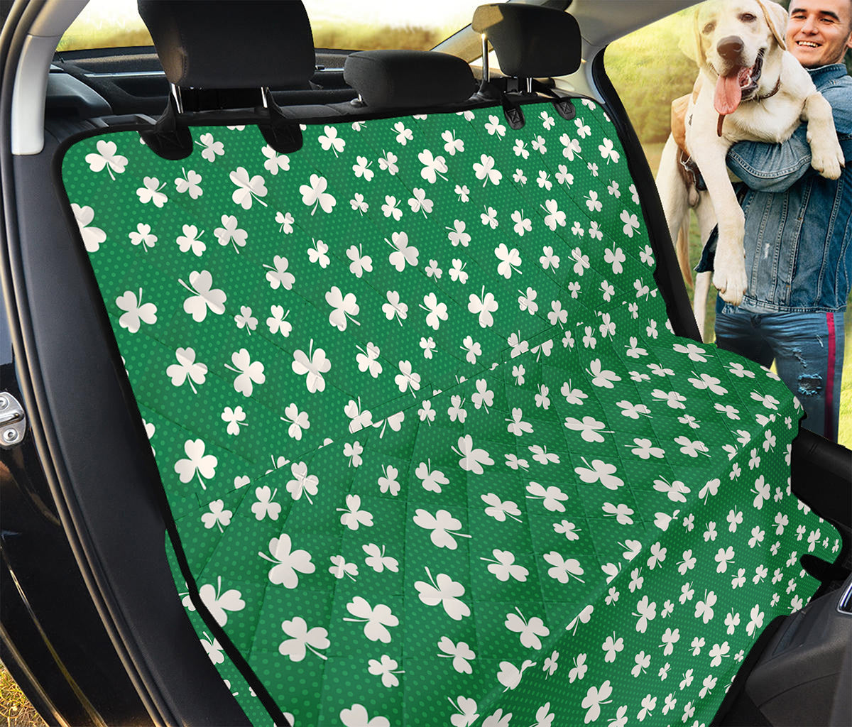 Polka Dot Irish St. Patrick's Day Print Pet Car Back Seat Cover