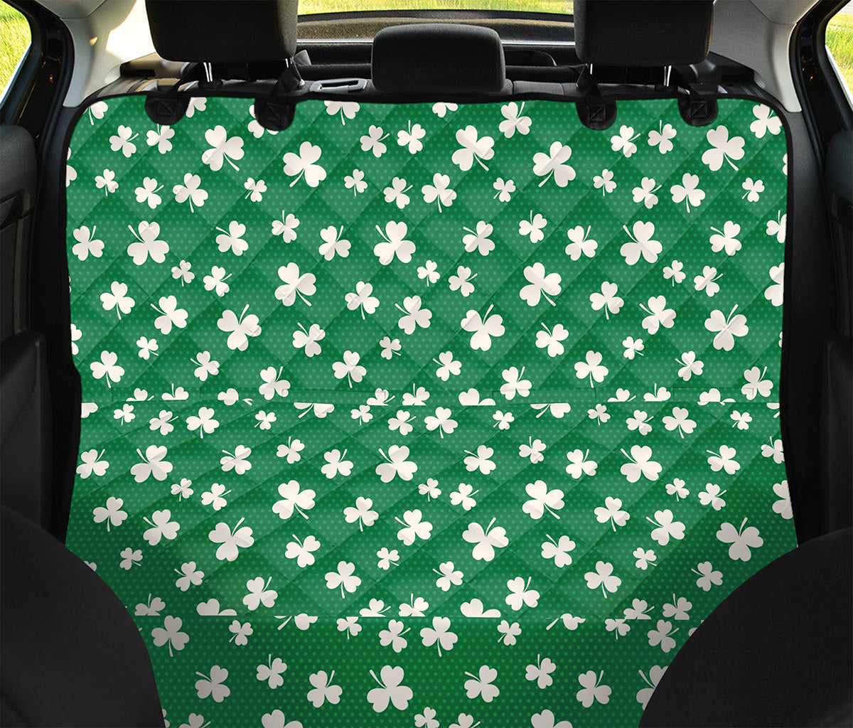 Polka Dot Irish St. Patrick's Day Print Pet Car Back Seat Cover