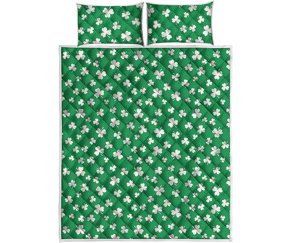 Polka Dot Irish St. Patrick's Day Print Quilt Bed Set