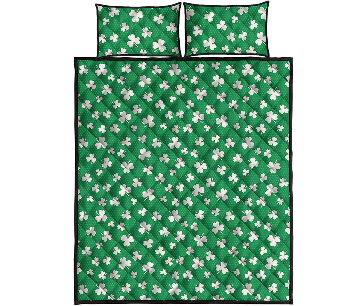 Polka Dot Irish St. Patrick's Day Print Quilt Bed Set