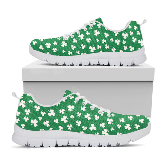 Polka Dot Irish St. Patrick's Day Print White Sneakers