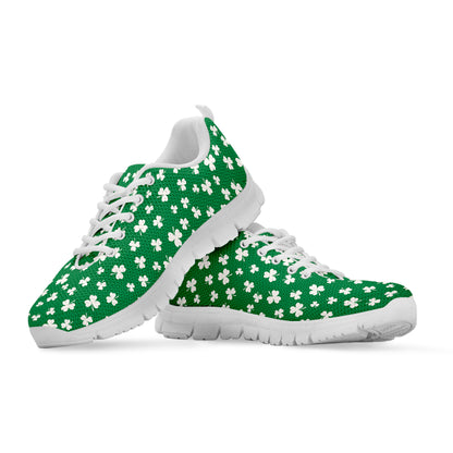Polka Dot Irish St. Patrick's Day Print White Sneakers
