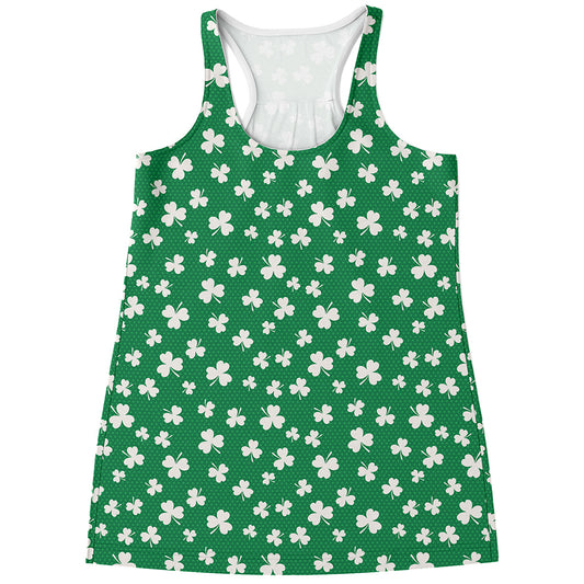 Polka Dot Irish St. Patrick's Day Print Women's Racerback Tank Top