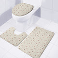 Polka Dot Jack Russell Terrier Print 3 Piece Bath Mat Set