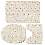 Polka Dot Jack Russell Terrier Print 3 Piece Bath Mat Set
