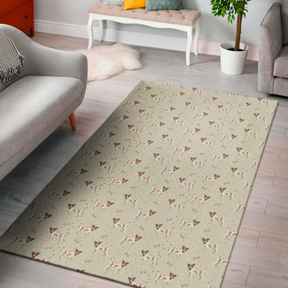 Polka Dot Jack Russell Terrier Print Area Rug