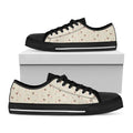 Polka Dot Jack Russell Terrier Print Black Low Top Sneakers