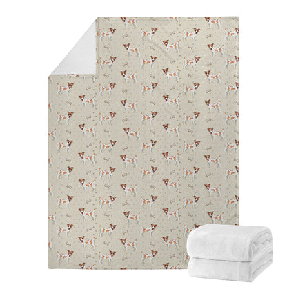 Polka Dot Jack Russell Terrier Print Blanket