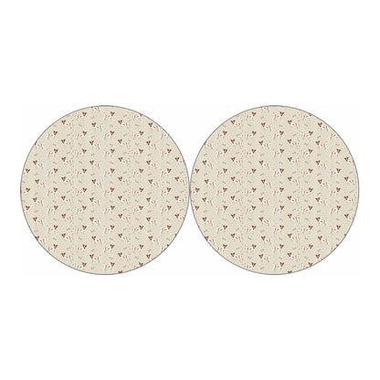 Polka Dot Jack Russell Terrier Print Car Coasters