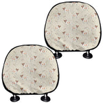 Polka Dot Jack Russell Terrier Print Car Headrest Covers