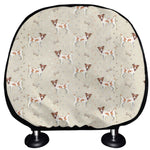 Polka Dot Jack Russell Terrier Print Car Headrest Covers