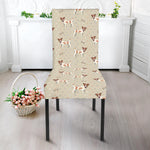 Polka Dot Jack Russell Terrier Print Dining Chair Slipcover