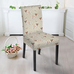 Polka Dot Jack Russell Terrier Print Dining Chair Slipcover