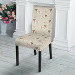 Polka Dot Jack Russell Terrier Print Dining Chair Slipcover