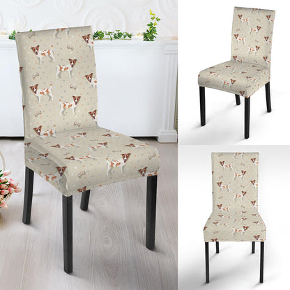 Polka Dot Jack Russell Terrier Print Dining Chair Slipcover