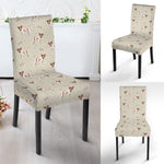 Polka Dot Jack Russell Terrier Print Dining Chair Slipcover
