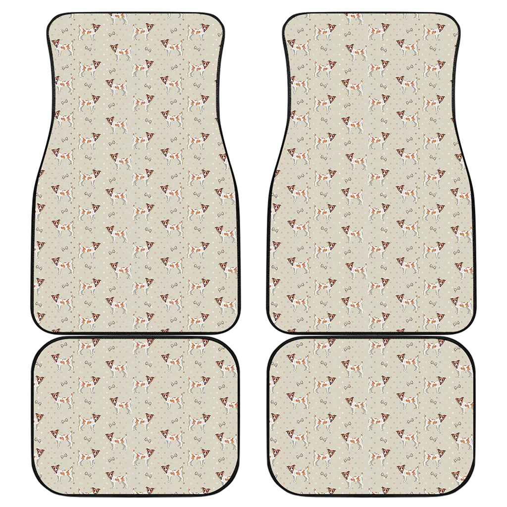 Polka Dot Jack Russell Terrier Print Front and Back Car Floor Mats