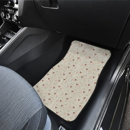 Polka Dot Jack Russell Terrier Print Front and Back Car Floor Mats