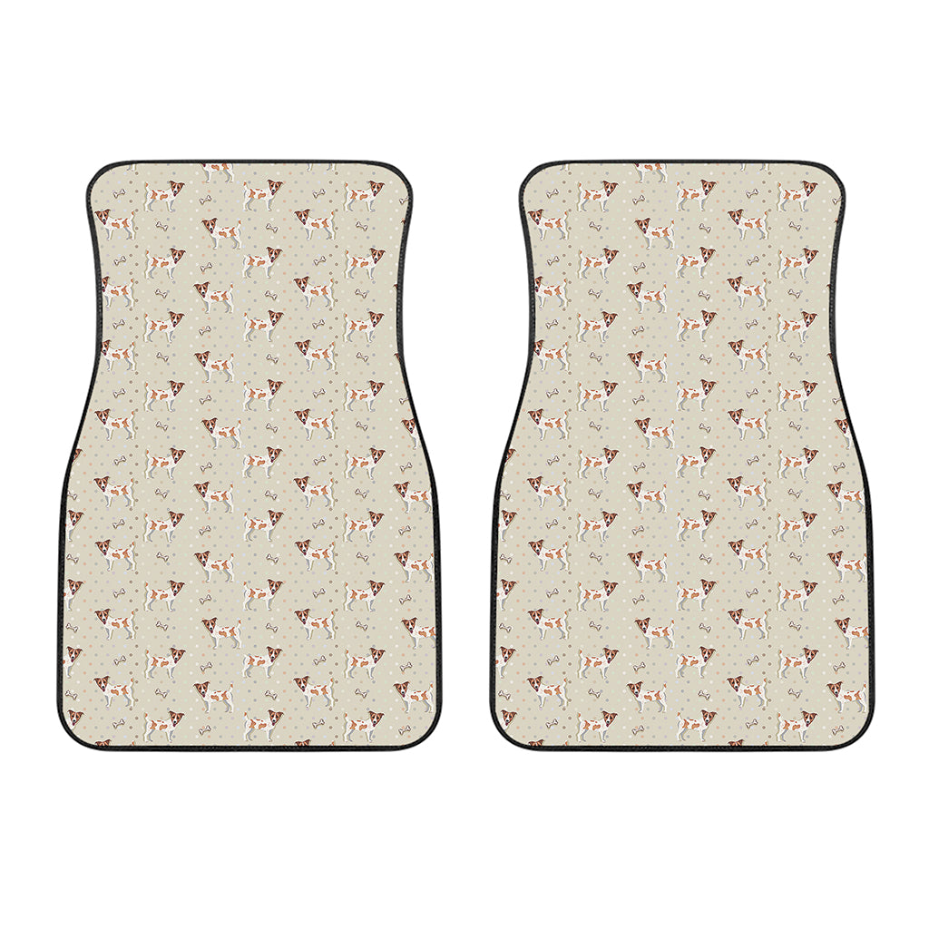 Polka Dot Jack Russell Terrier Print Front Car Floor Mats
