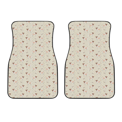 Polka Dot Jack Russell Terrier Print Front Car Floor Mats
