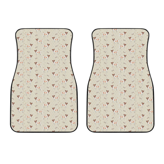 Polka Dot Jack Russell Terrier Print Front Car Floor Mats