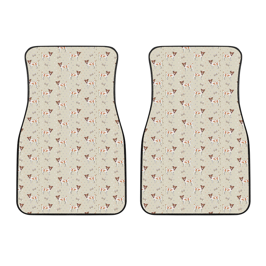 Polka Dot Jack Russell Terrier Print Front Car Floor Mats