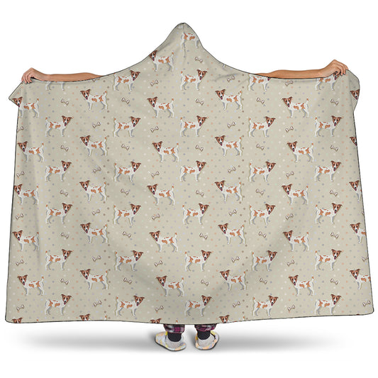 Polka Dot Jack Russell Terrier Print Hooded Blanket