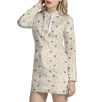 Polka Dot Jack Russell Terrier Print Hoodie Dress