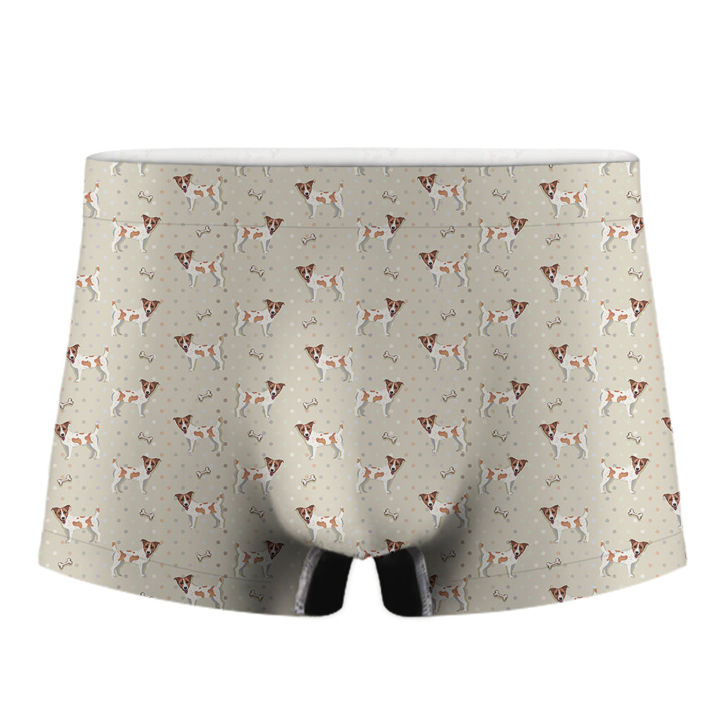 Polka Dot Jack Russell Terrier Print Men's Boxer Briefs