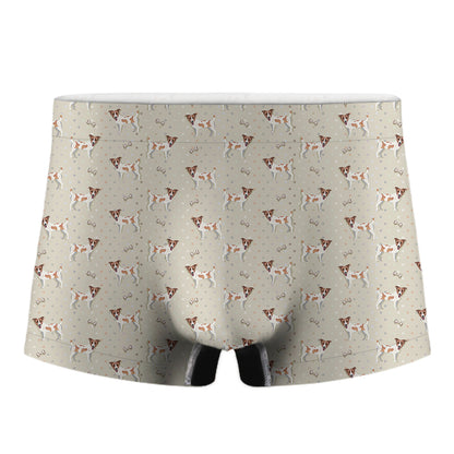 Polka Dot Jack Russell Terrier Print Men's Boxer Briefs