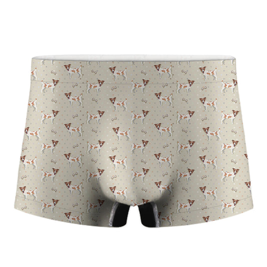 Polka Dot Jack Russell Terrier Print Men's Boxer Briefs