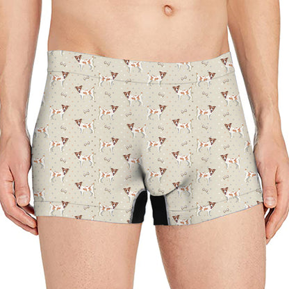Polka Dot Jack Russell Terrier Print Men's Boxer Briefs