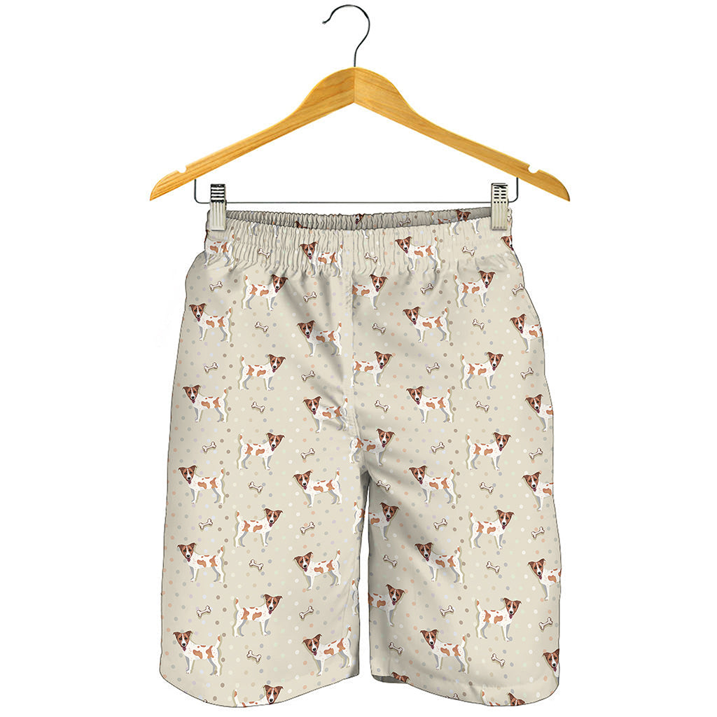 Polka Dot Jack Russell Terrier Print Men's Shorts