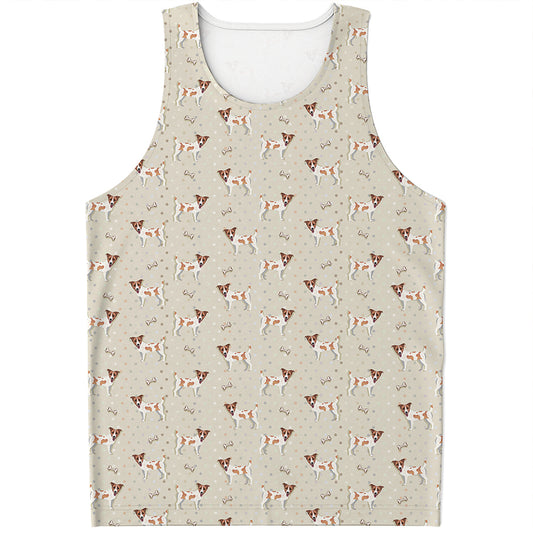 Polka Dot Jack Russell Terrier Print Men's Tank Top
