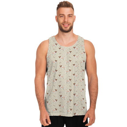 Polka Dot Jack Russell Terrier Print Men's Tank Top