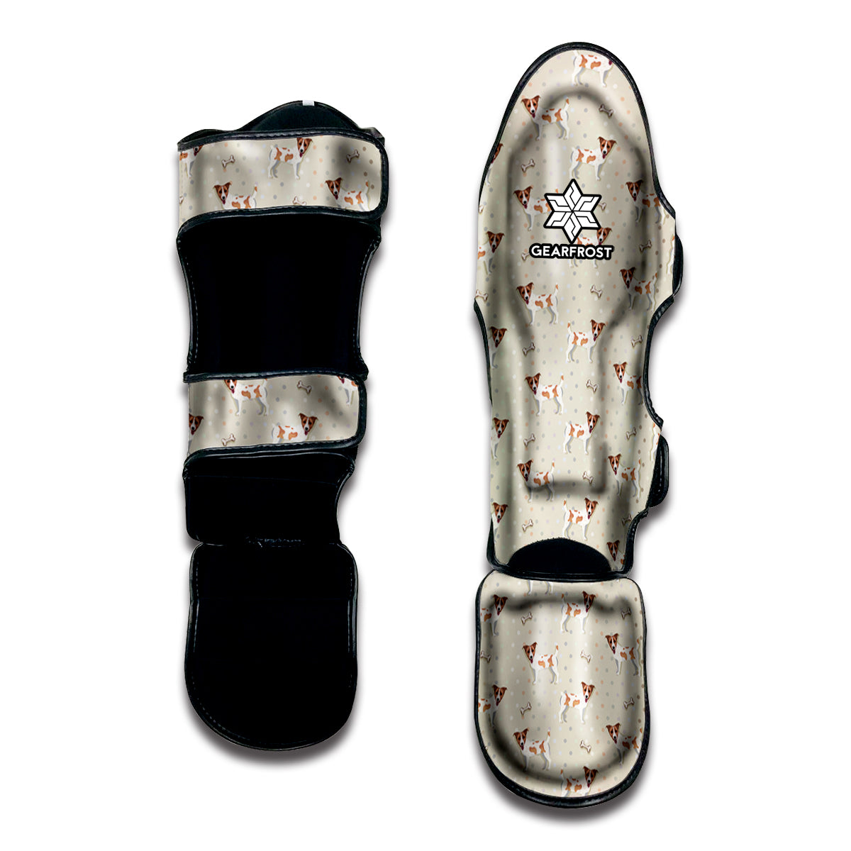 Polka Dot Jack Russell Terrier Print Muay Thai Shin Guard