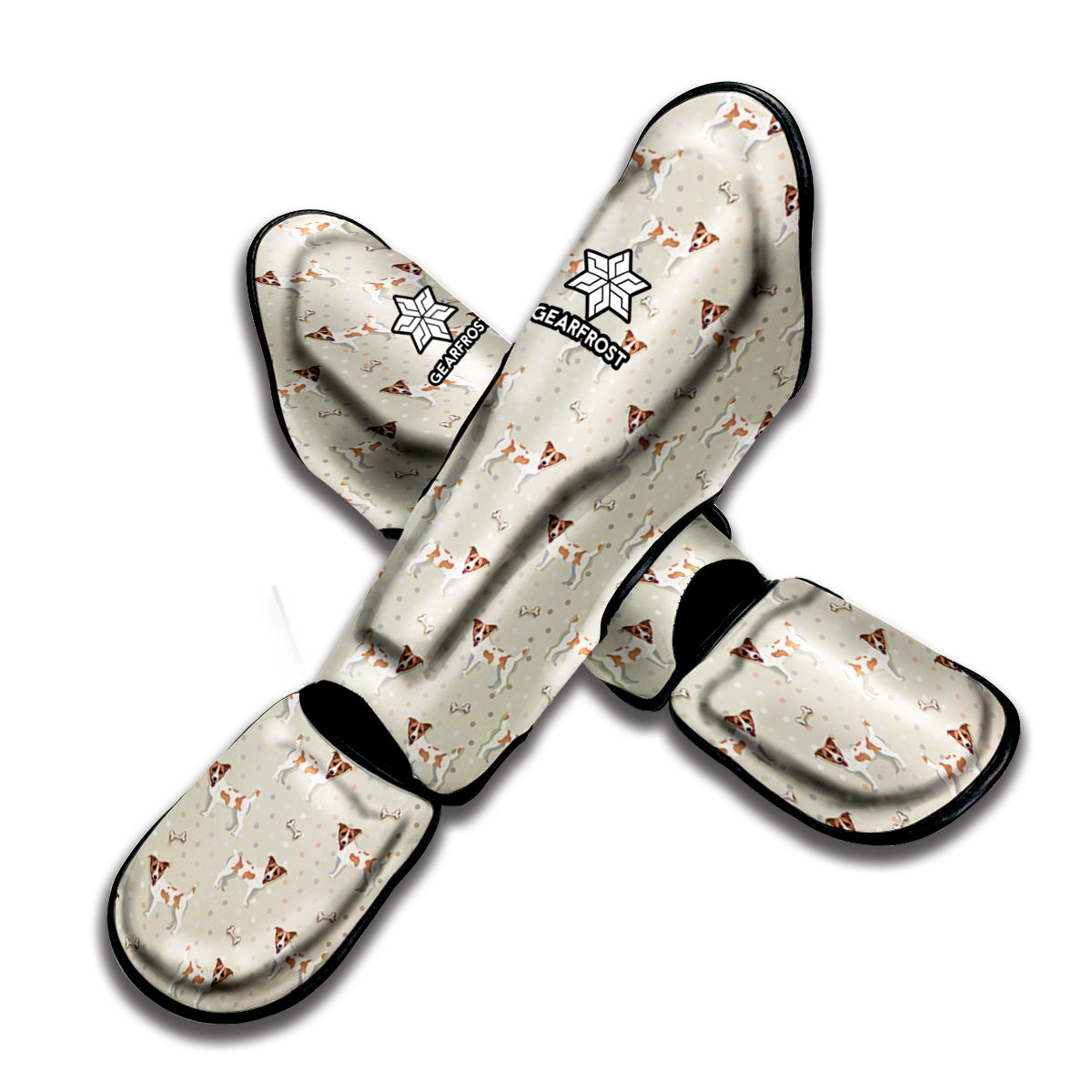 Polka Dot Jack Russell Terrier Print Muay Thai Shin Guard