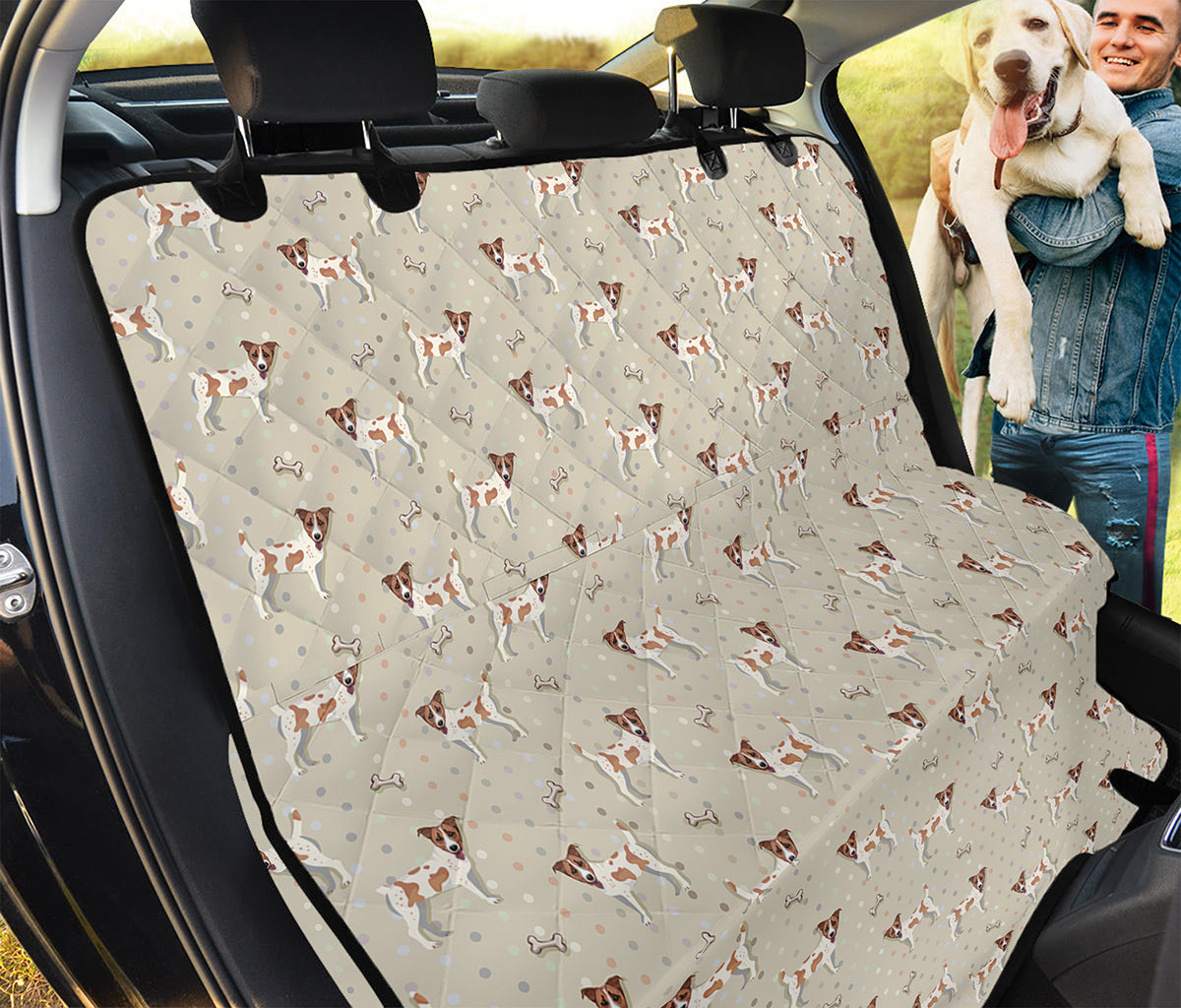 Polka Dot Jack Russell Terrier Print Pet Car Back Seat Cover