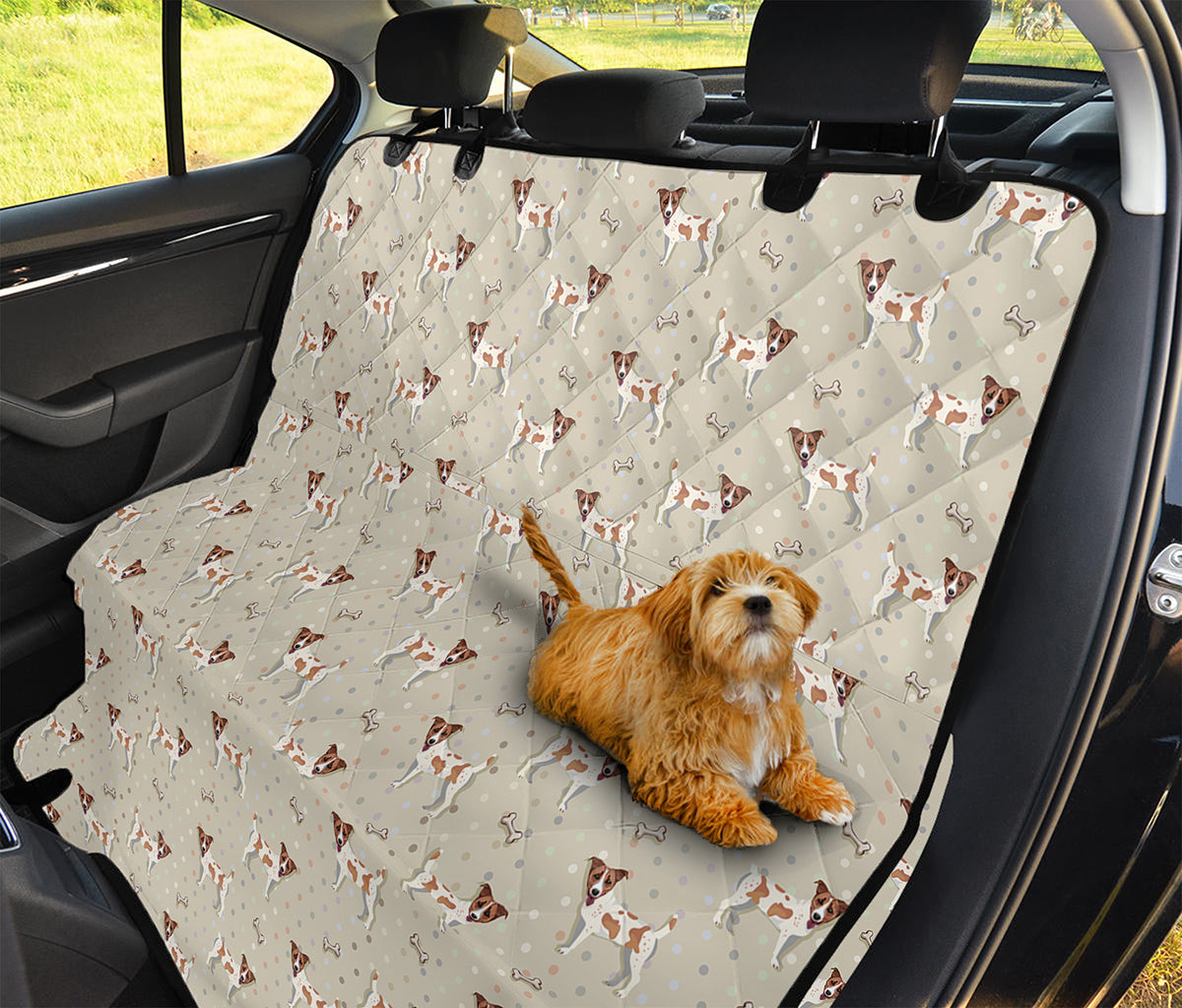 Polka Dot Jack Russell Terrier Print Pet Car Back Seat Cover