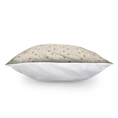Polka Dot Jack Russell Terrier Print Pillow Cover