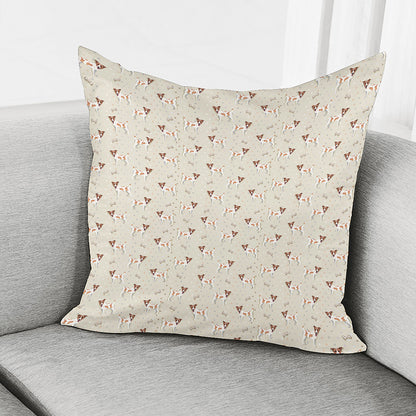Polka Dot Jack Russell Terrier Print Pillow Cover
