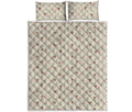 Polka Dot Jack Russell Terrier Print Quilt Bed Set