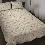 Polka Dot Jack Russell Terrier Print Quilt Bed Set