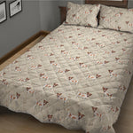 Polka Dot Jack Russell Terrier Print Quilt Bed Set