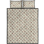 Polka Dot Jack Russell Terrier Print Quilt Bed Set