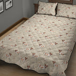 Polka Dot Jack Russell Terrier Print Quilt Bed Set