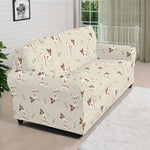 Polka Dot Jack Russell Terrier Print Sofa Cover