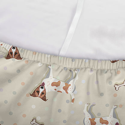 Polka Dot Jack Russell Terrier Print Sofa Cover